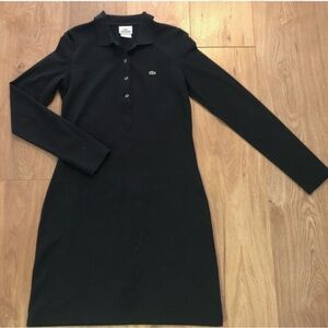 Lacoste Women's Long Sleeve Black Dress